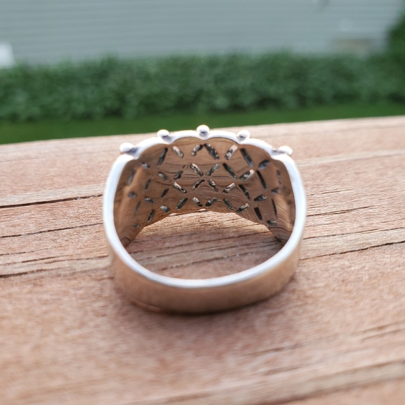 Vintage Marcasite Sterling Silver Ring (Size 7 1/2) - Picture 6 of 11